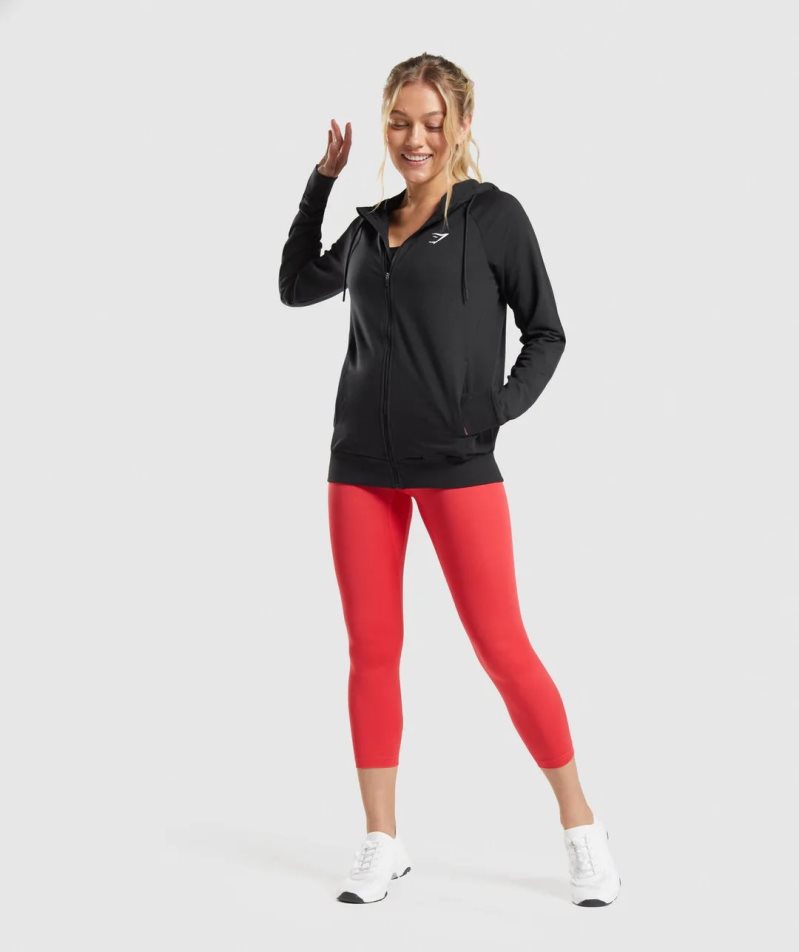 Women's Gymshark Training Zip Sweatshirts Black | CA 103678